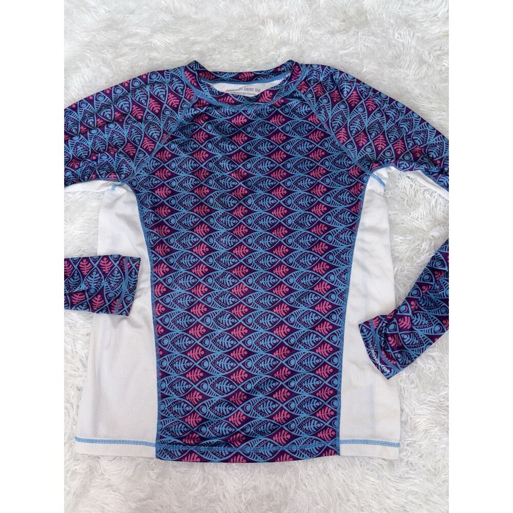 Tormenter FishingSPF 50 Women’s M “Aqua Fish” Long Sleeve Top. Exc. Condition